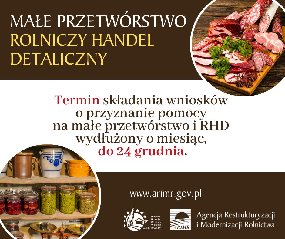 Plakat: Termin przyjmowania wniosków o przyznane pomocy na 