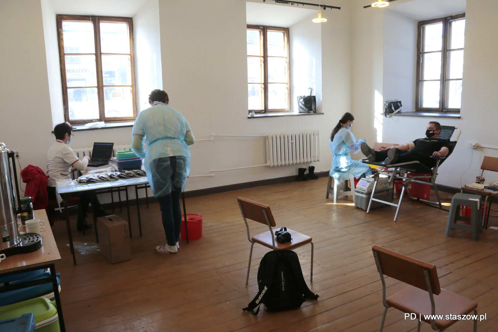 Sala przygotowana do przeprowadzenia akcji poboru krwi