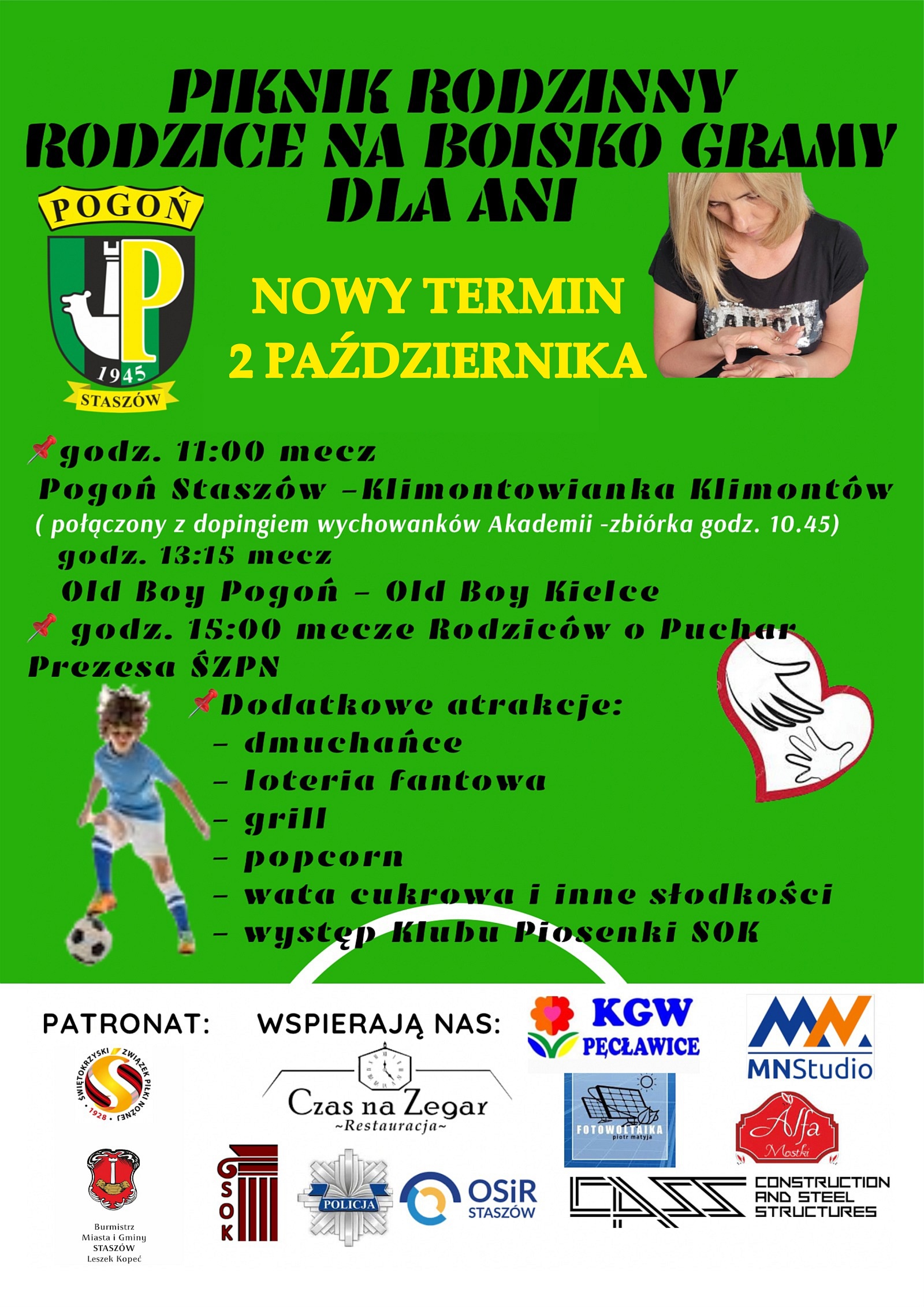 Plakat: Z powodu prognozowanych złych warunków atmosferycznych (18.09.2022 r.) termin Pikniku 