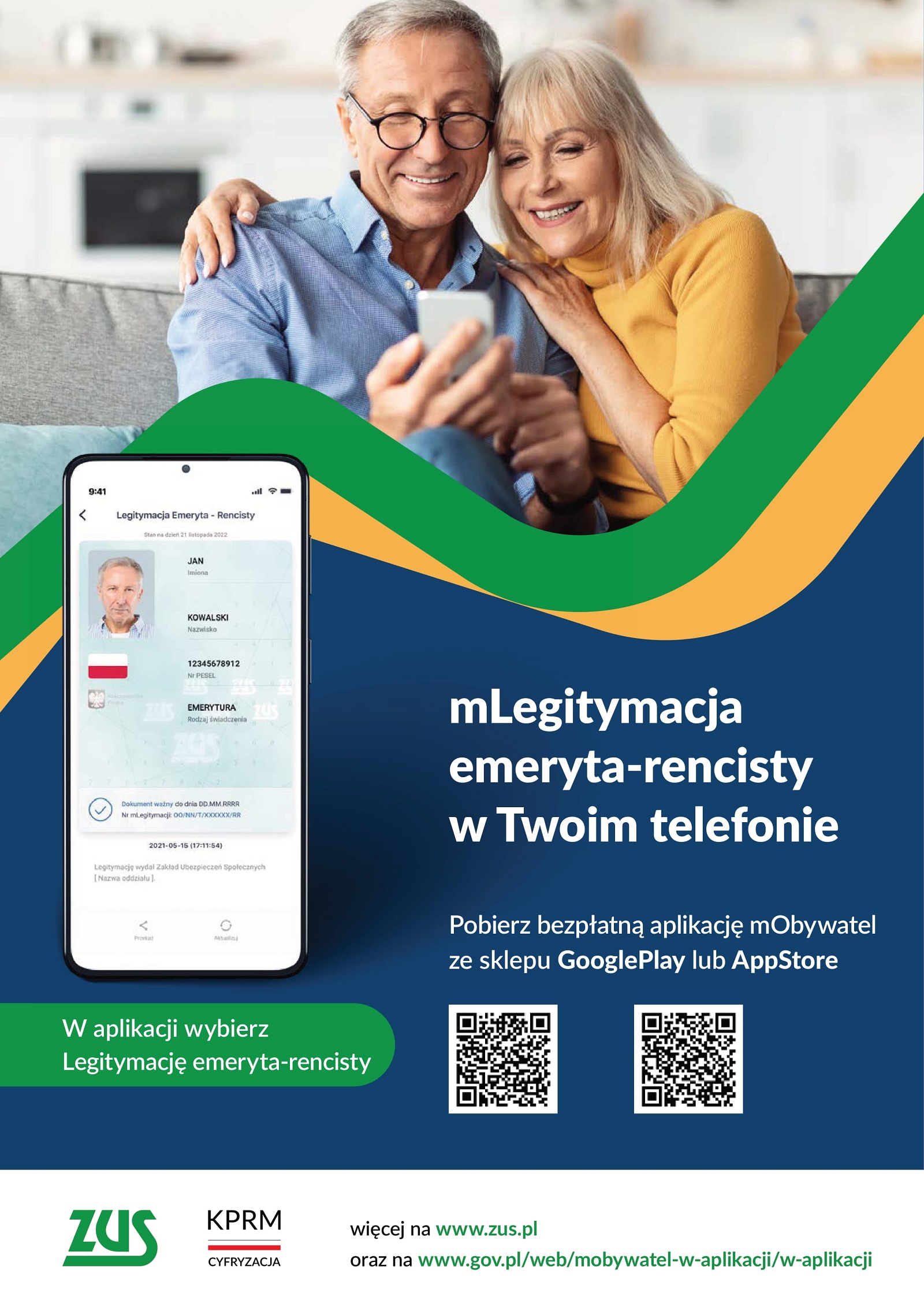 Kampania informacyjna ZUS - mLegitymacja dla emerytów i rencistów